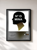 #noir Tableau de l'album No. O de Mina, cadre noir, imprimé et encadré en France