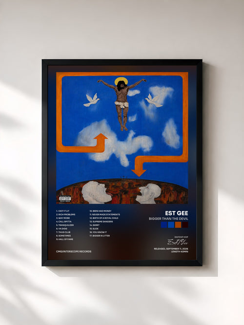 EST Gee · BIGGER THAN THE DEVIL — Affiche encadrée