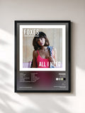 #noir Tableau de l'album All I Need (Deluxe Version) de Foxes, cadre noir, imprimé et encadré en France