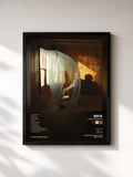 #noir Tableau de l'album Ride Lonesome de Beck, cadre noir, imprimé et encadré en France