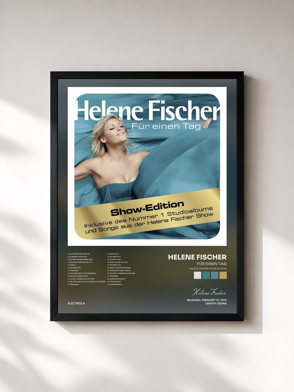 #noir Tableau de l'album Für einen Tag (Helene Fischer Show Edition) de Helene Fischer, cadre noir, imprimé et encadré en France