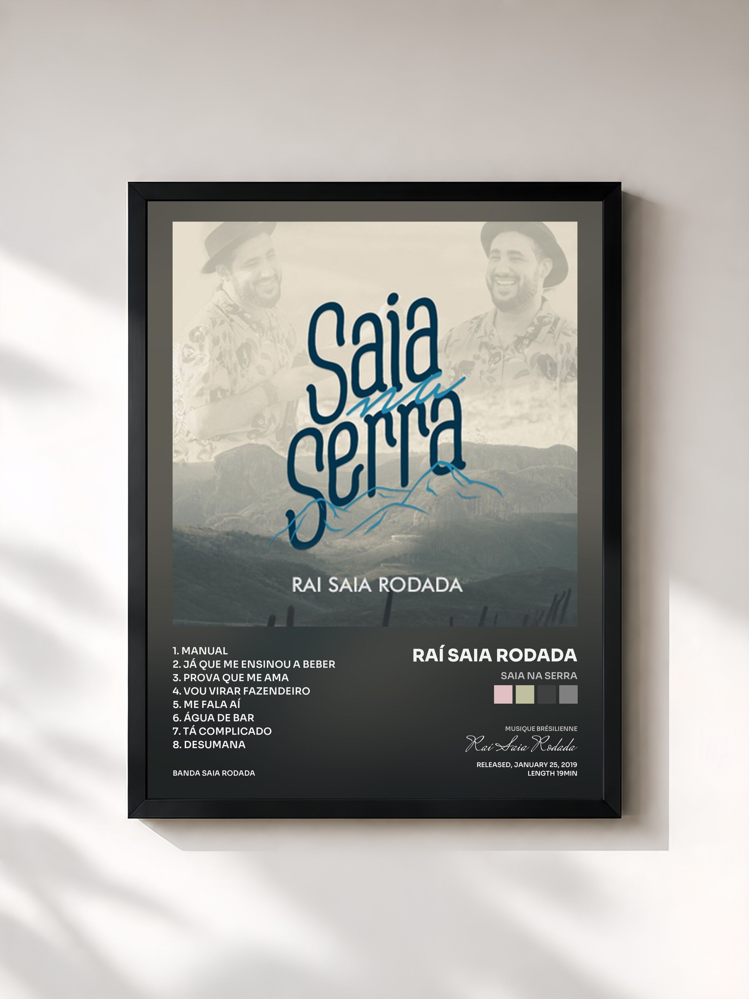 #noir Tableau de l'album Saia na Serra de Raí Saia Rodada, cadre noir, imprimé et encadré en France