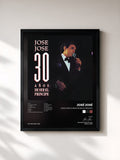 #noir Tableau de l'album José José 30 Años de Ser el Príncipe de José José, cadre noir, imprimé et encadré en France