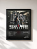 #noir Tableau de l'album Akupunktur de Celo & Abdi, cadre noir, imprimé et encadré en France