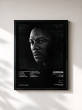 #noir Tableau de l'album Nobody's Smiling de Common, cadre noir, imprimé et encadré en France
