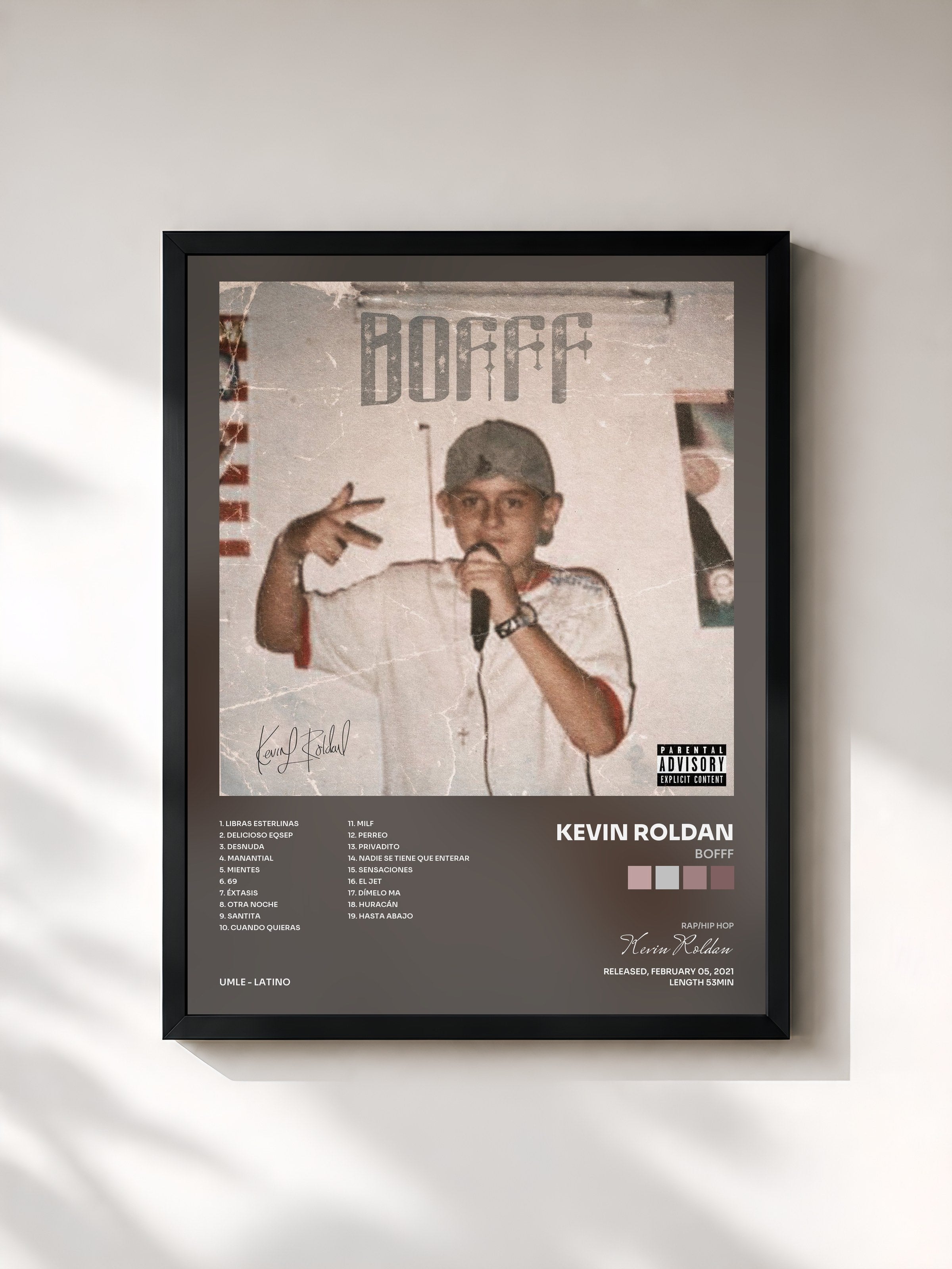 #noir Tableau de l'album Bofff de Kevin Roldan, cadre noir, imprimé et encadré en France