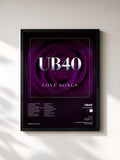 #noir Tableau de l'album Love Songs de UB40, cadre noir, imprimé et encadré en France