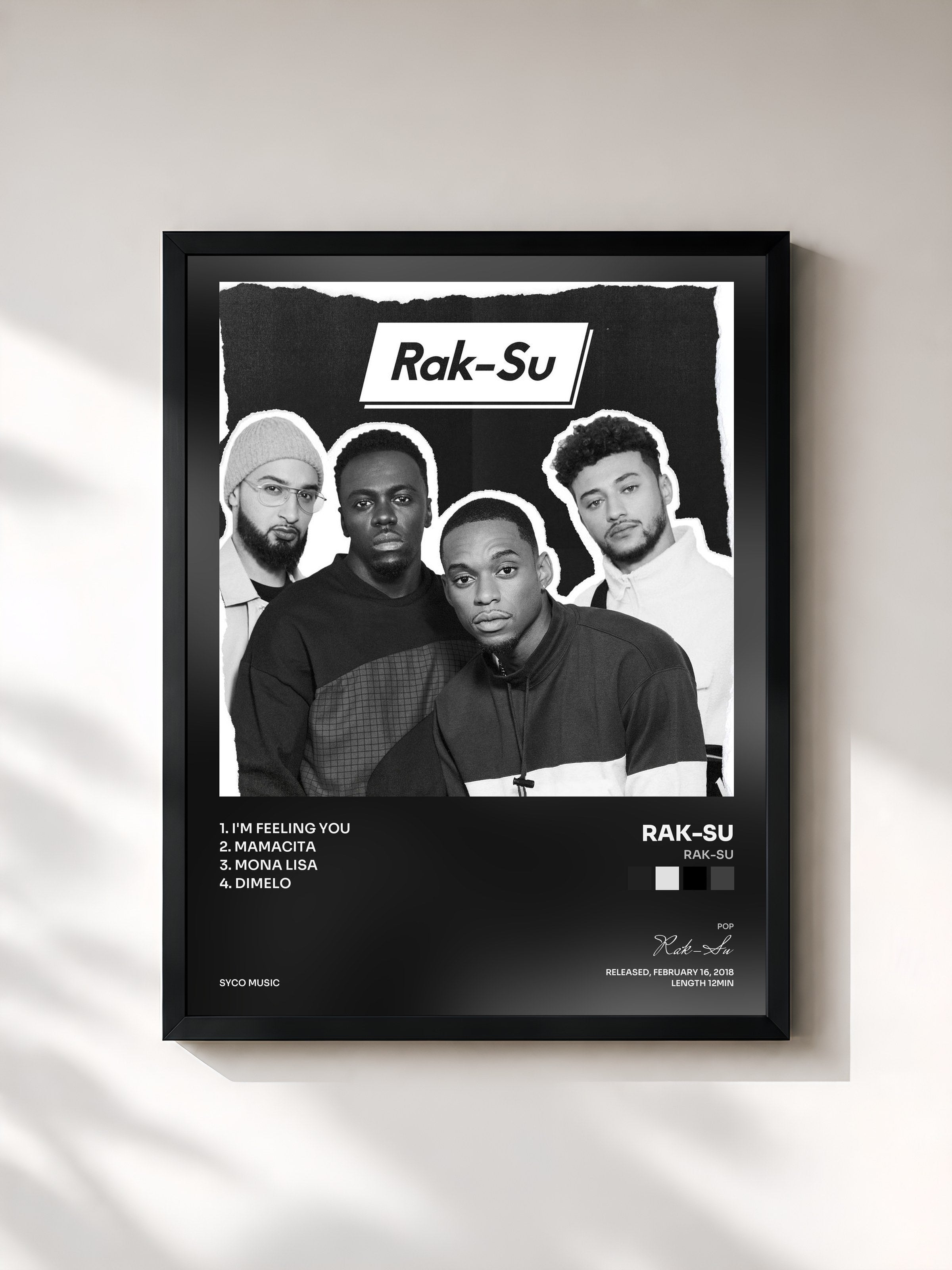 #noir Tableau de l'album Rak-Su de Rak-Su, cadre noir, imprimé et encadré en France