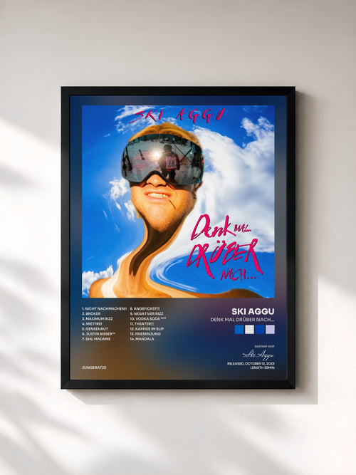 Ski Aggu · denk mal drüber nach... — Affiche encadrée