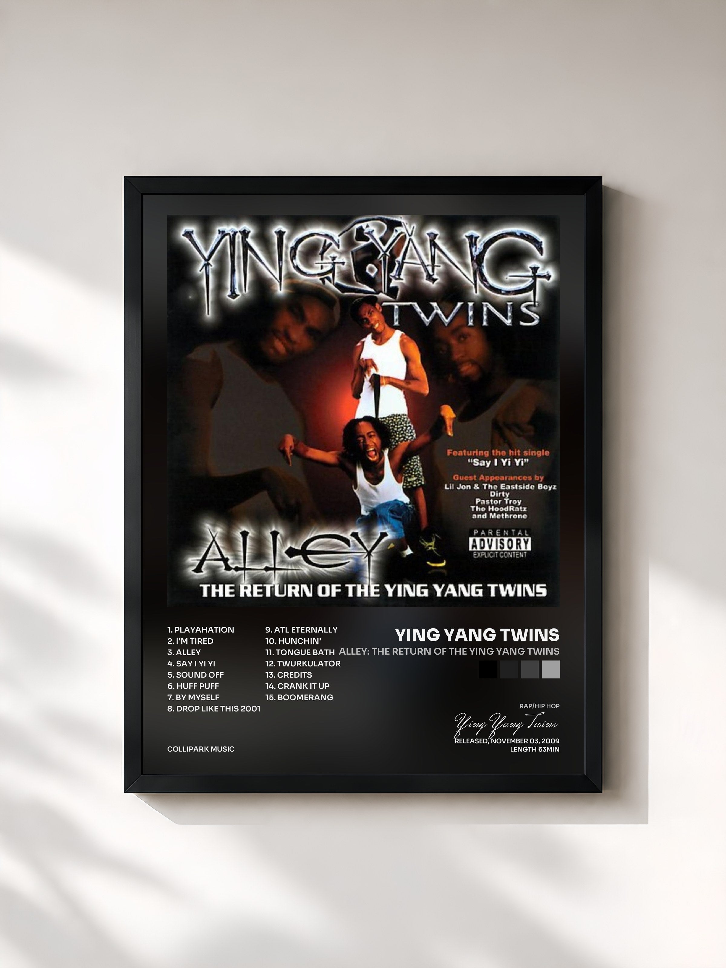 #noir Tableau de l'album Alley: The Return of the Ying Yang Twins de Ying Yang Twins, cadre noir, imprimé et encadré en France