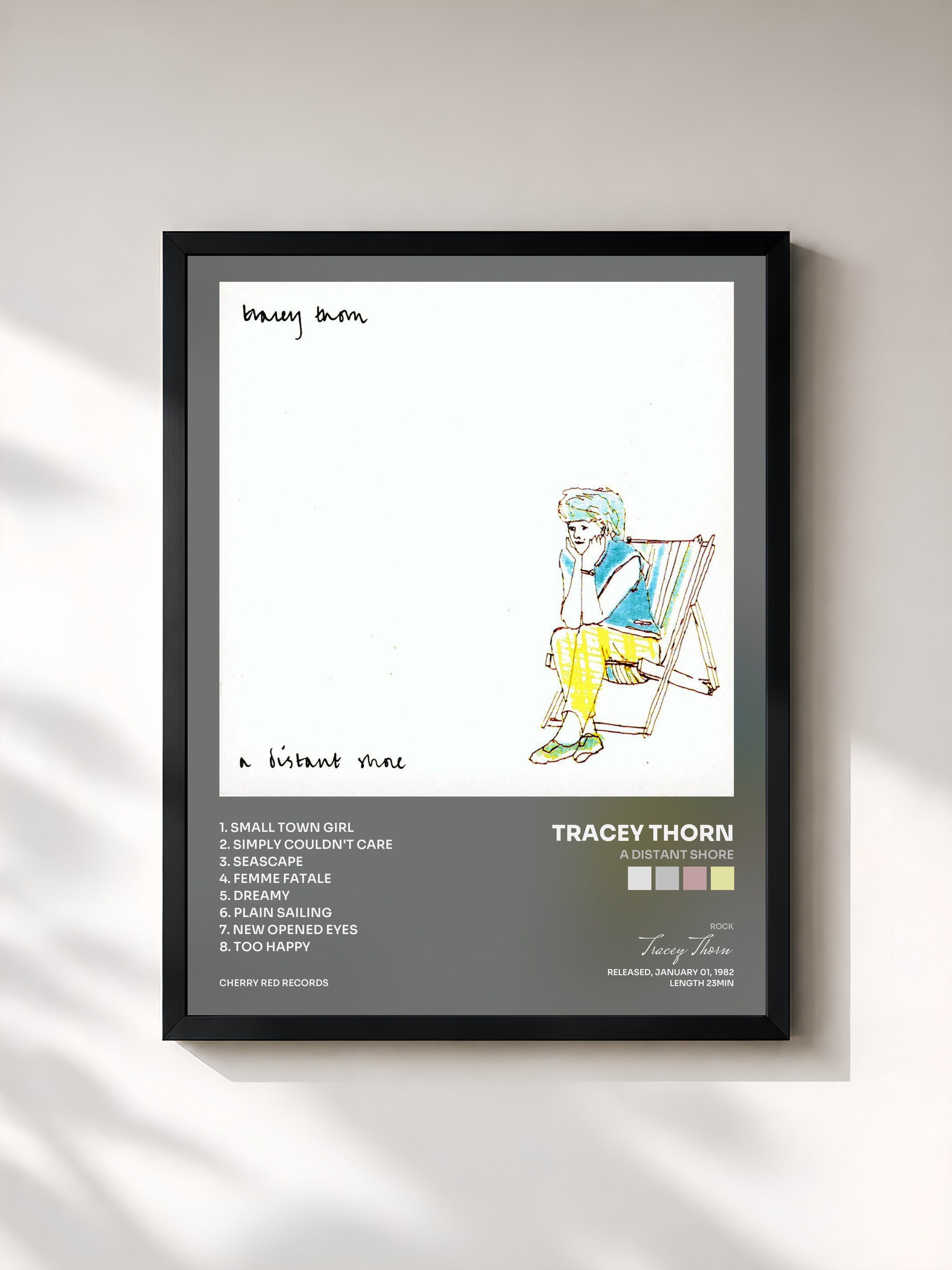 #noir Tableau de l'album A Distant Shore de Tracey Thorn, cadre noir, imprimé et encadré en France