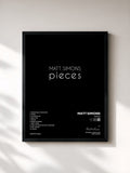 #noir Tableau de l'album Pieces de Matt Simons, cadre noir, imprimé et encadré en France