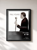 #noir Tableau de l'album Rock Swings de Paul Young, cadre noir, imprimé et encadré en France