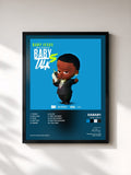 #noir Tableau de l'album Baby Talk 5 de DaBaby, cadre noir, imprimé et encadré en France