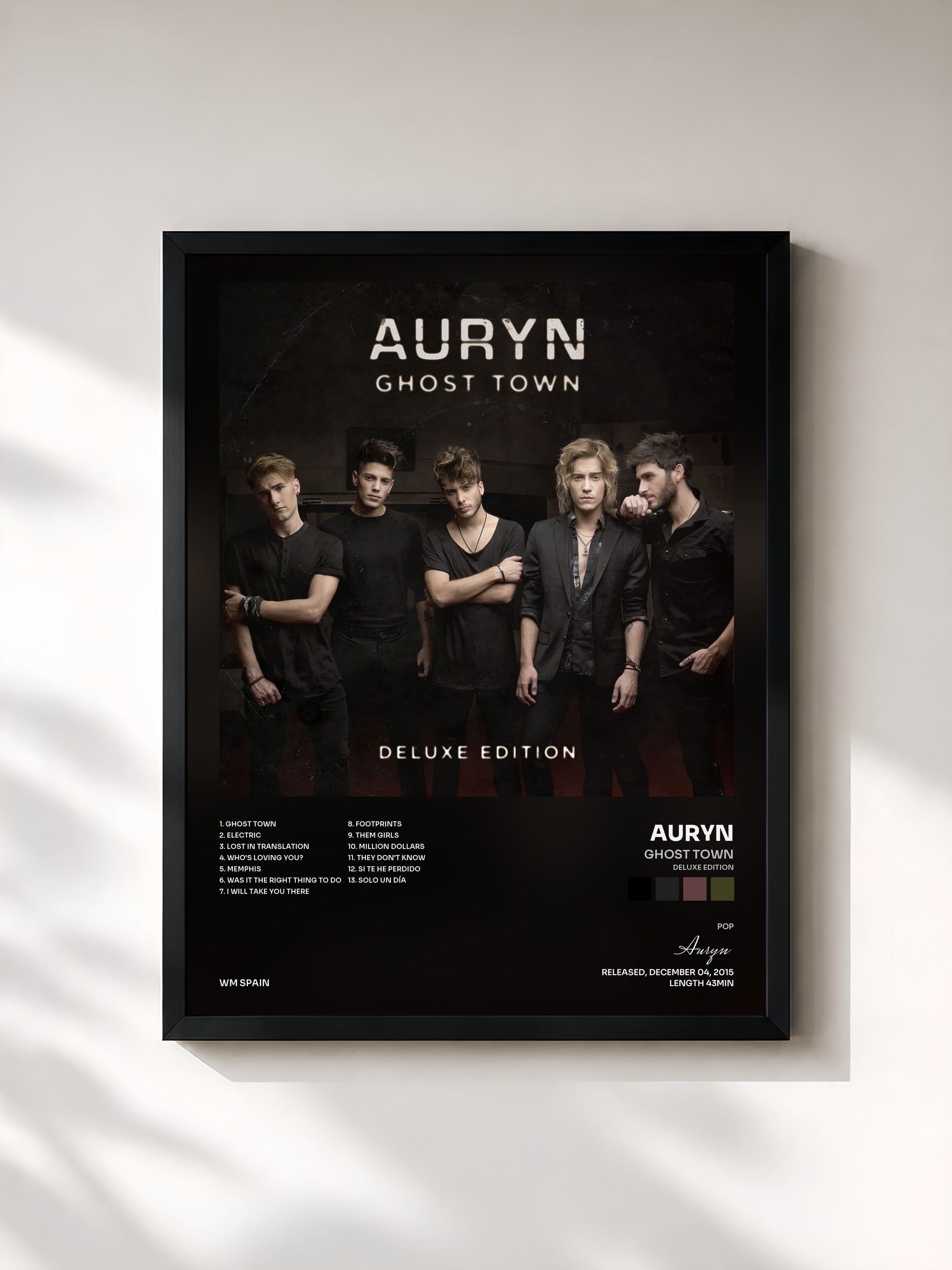 #noir Tableau de l'album Ghost Town (Deluxe Edition) de Auryn, cadre noir, imprimé et encadré en France
