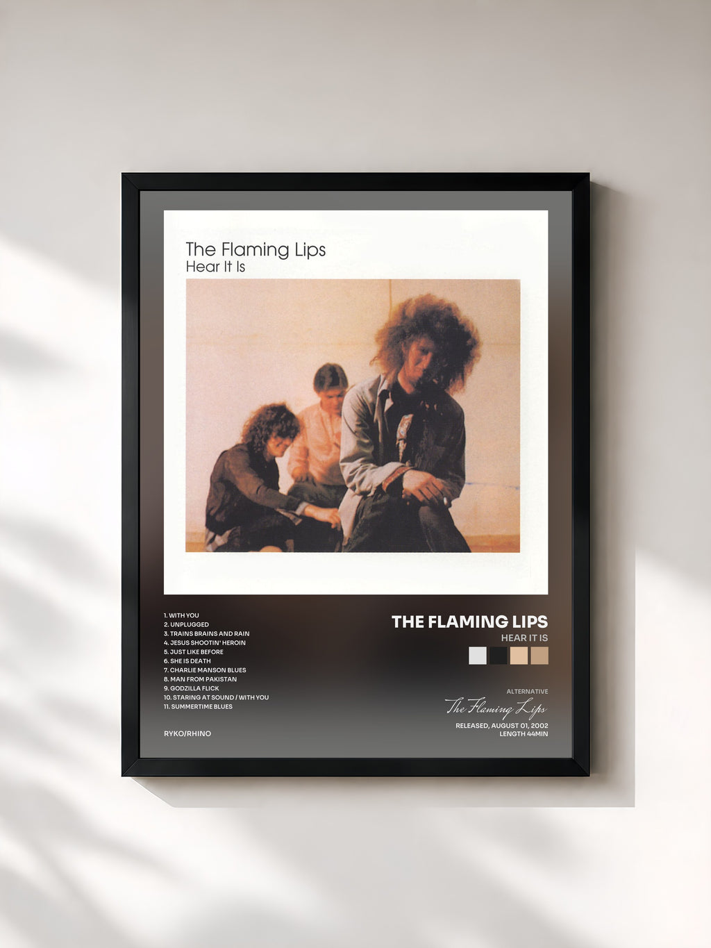 #noir Tableau de l'album Hear It Is de The Flaming Lips, cadre noir, imprimé et encadré en France