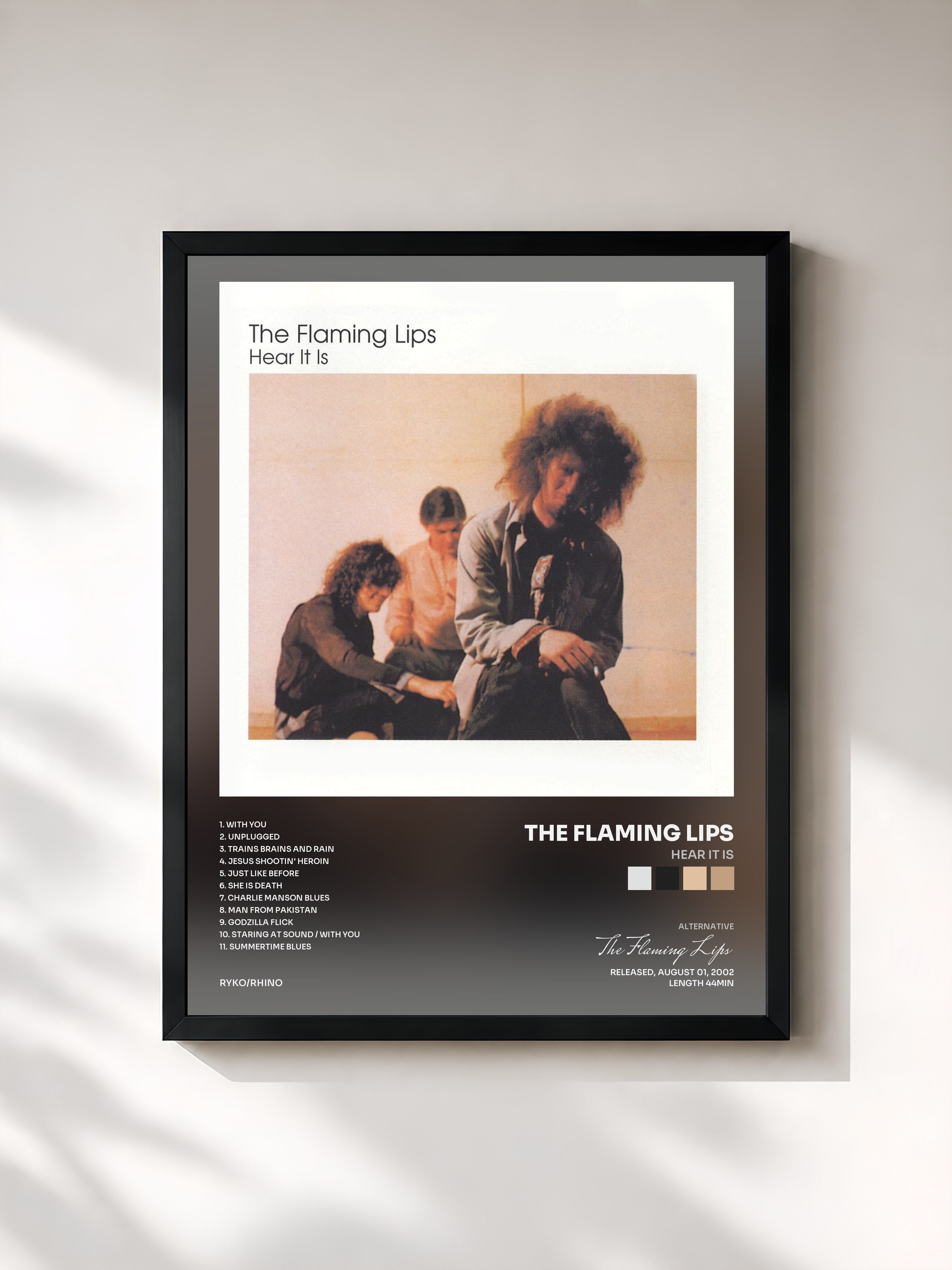 #noir Tableau de l'album Hear It Is de The Flaming Lips, cadre noir, imprimé et encadré en France
