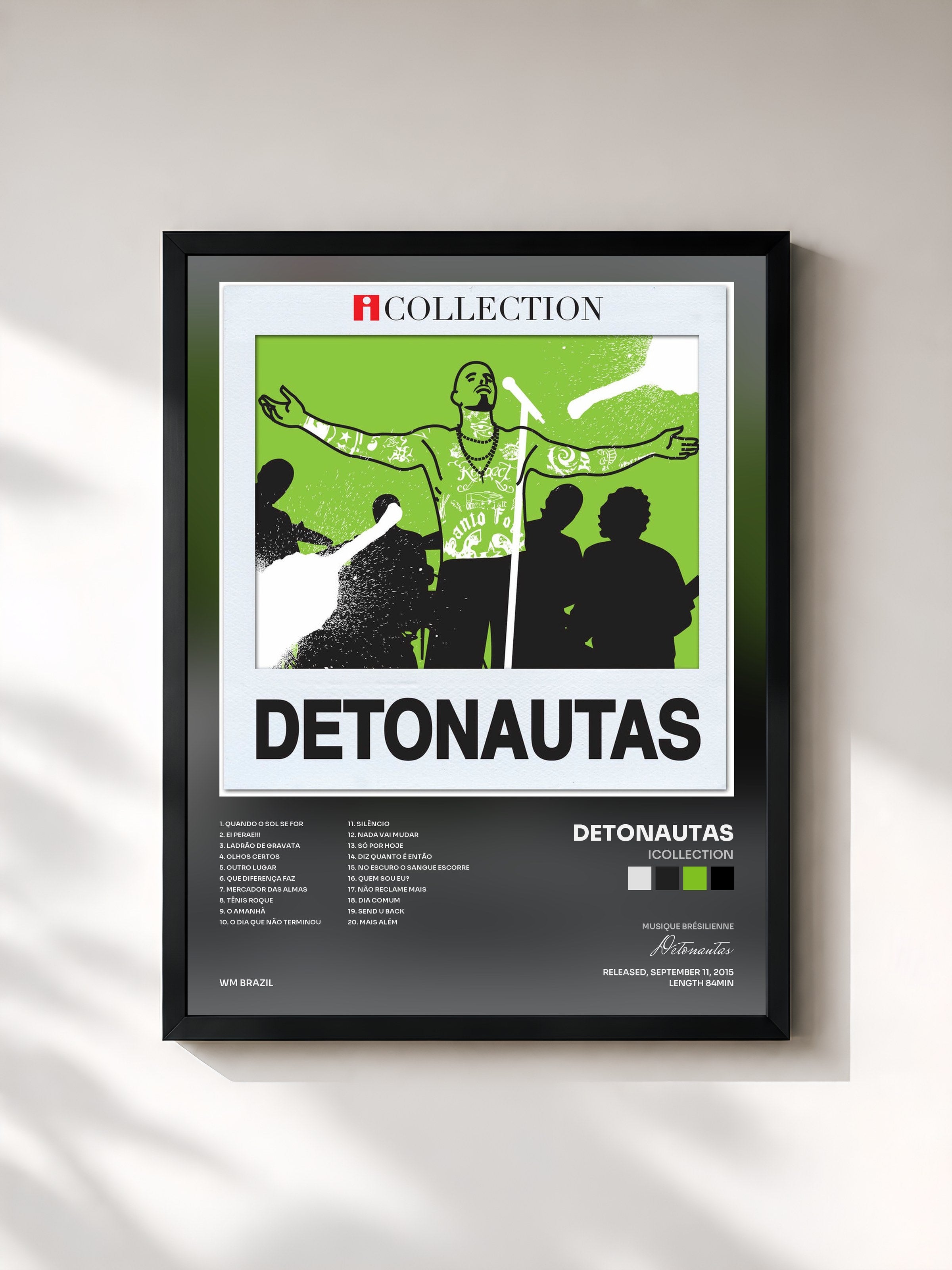 #noir Tableau de l'album iCollection de Detonautas, cadre noir, imprimé et encadré en France