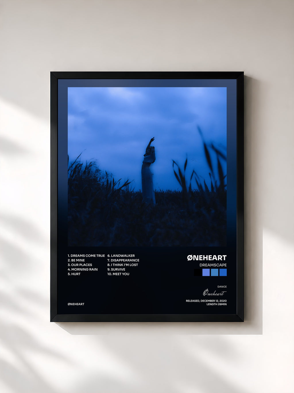 #noir Tableau de l'album Dreamscape de Øneheart, cadre noir, imprimé et encadré en France