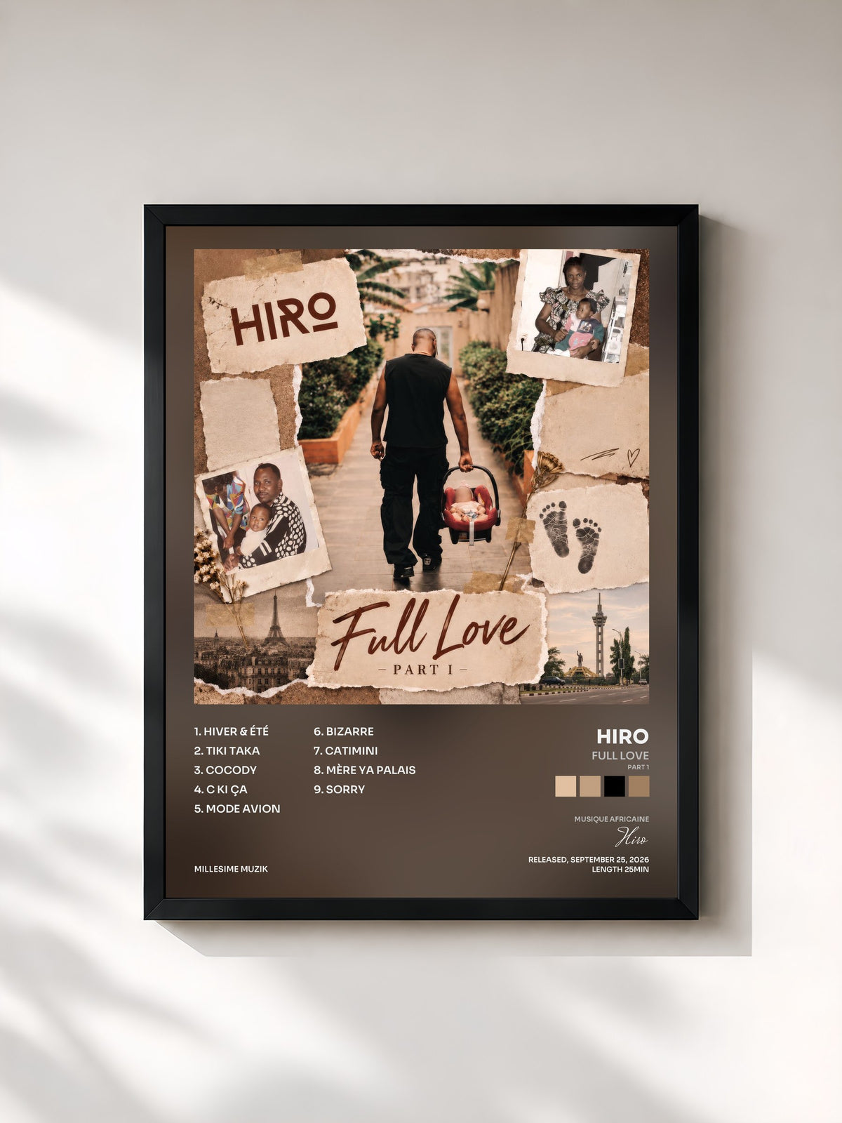 #noir Tableau de l'album FULL LOVE (Part 1) de Hiro, cadre noir, imprimé et encadré en France