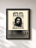 #noir Tableau de l'album Wanted Dread and Alive de Peter Tosh, cadre noir, imprimé et encadré en France