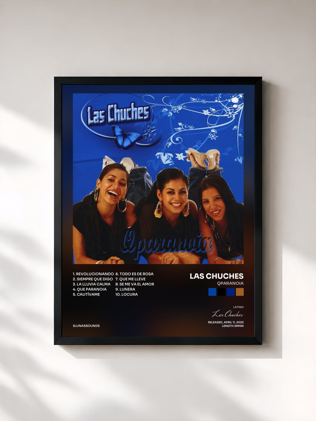 #noir Tableau de l'album Qparanoia de Las Chuches, cadre noir, imprimé et encadré en France