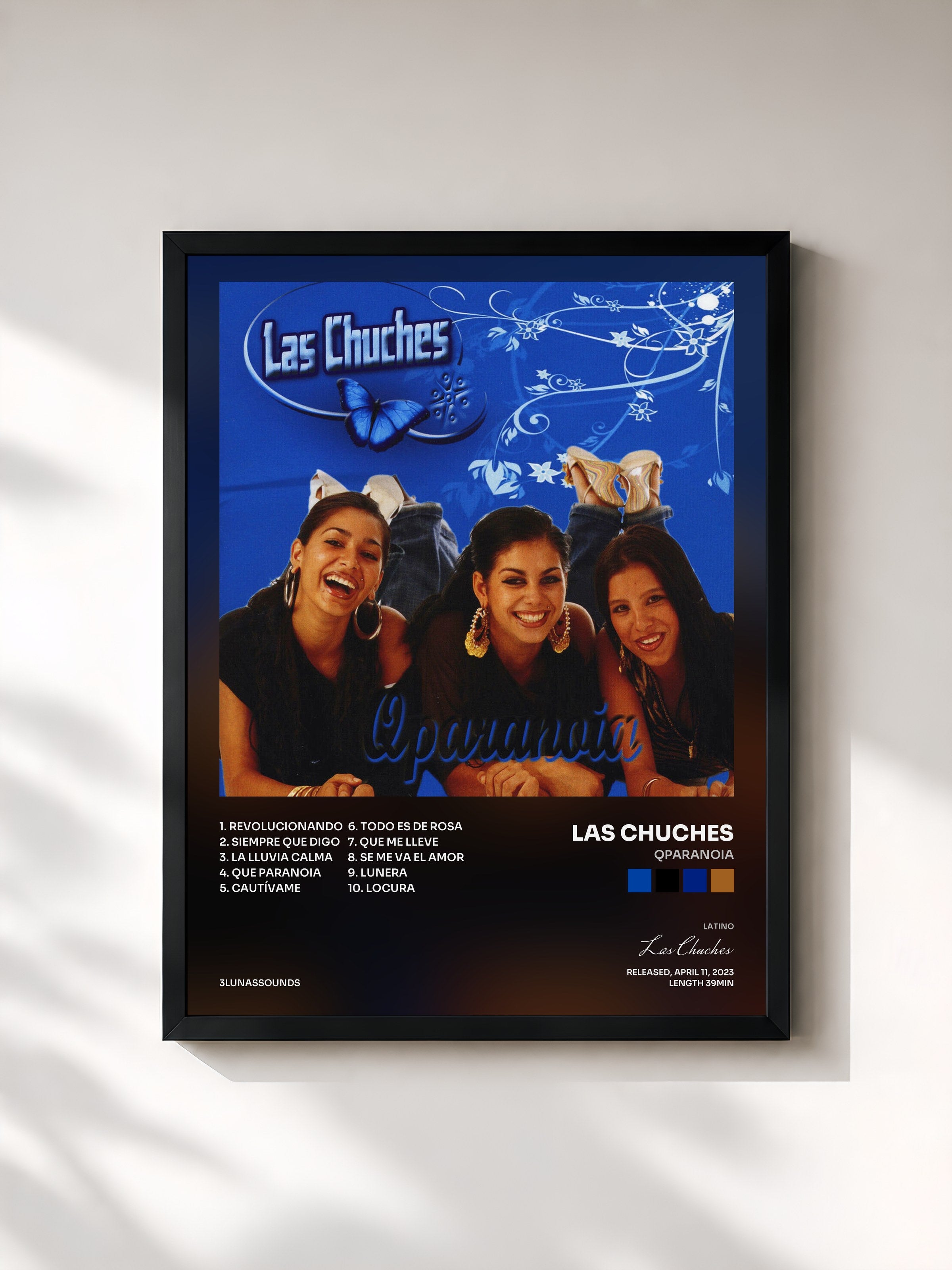 #noir Tableau de l'album Qparanoia de Las Chuches, cadre noir, imprimé et encadré en France