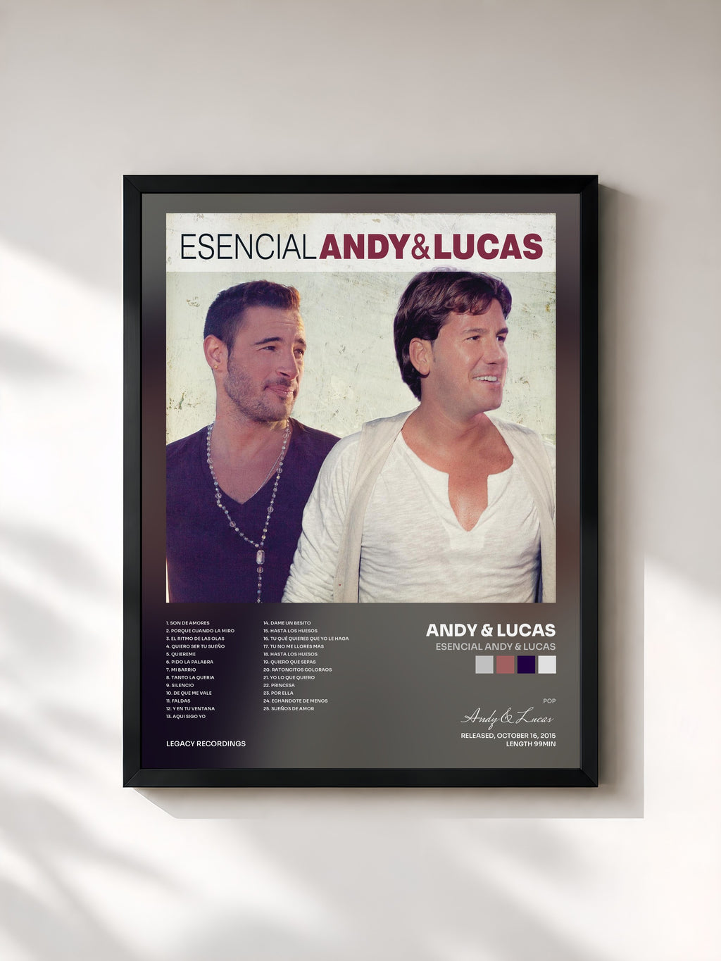 #noir Tableau de l'album Esencial Andy & Lucas de Andy & Lucas, cadre noir, imprimé et encadré en France