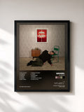 #noir Tableau de l'album up above de WRABEL, cadre noir, imprimé et encadré en France
