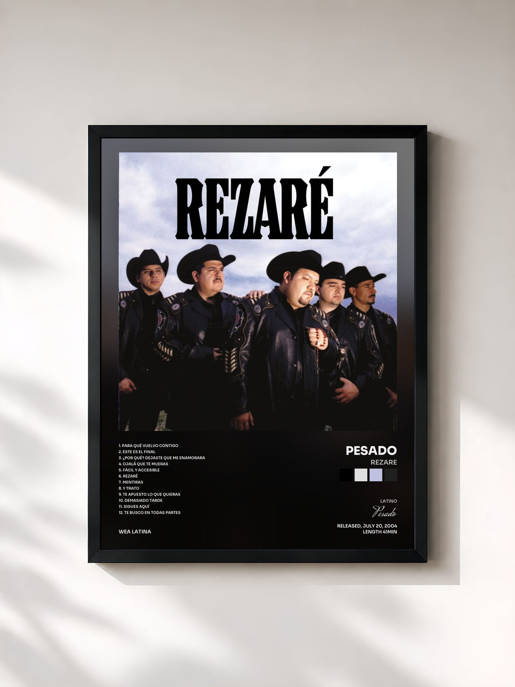 #noir Tableau de l'album Rezare de Pesado, cadre noir, imprimé et encadré en France
