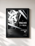 #noir Tableau de l'album In A Warzone de Transplants, cadre noir, imprimé et encadré en France