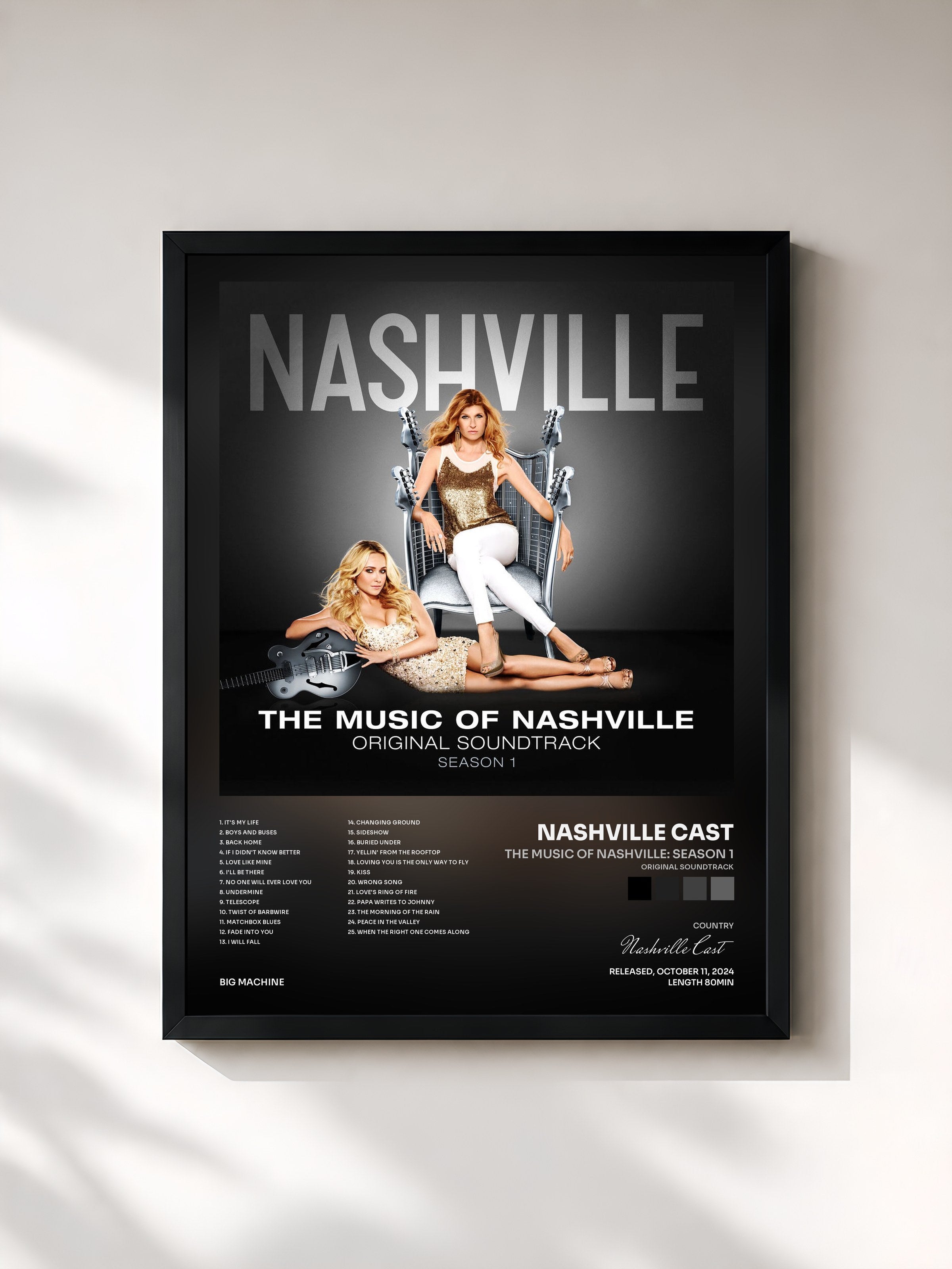 #noir Tableau de l'album The Music Of Nashville: Season 1 (Original Soundtrack) de Nashville Cast, cadre noir, imprimé et encadré en France