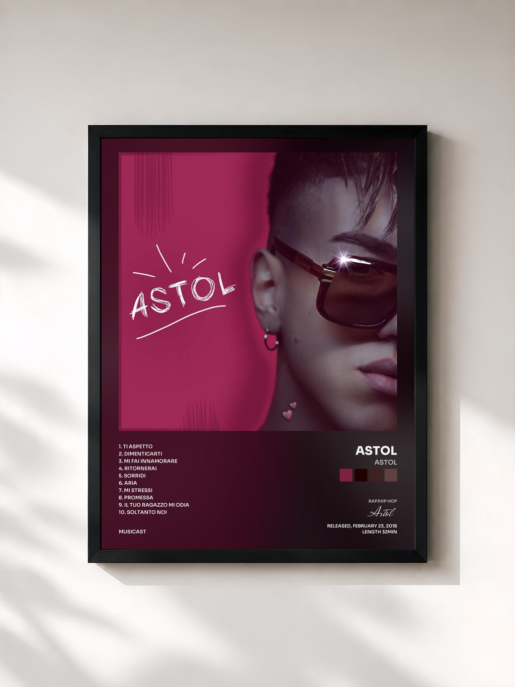 #noir Tableau de l'album Astol de Astol, cadre noir, imprimé et encadré en France