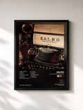 #noir Tableau de l'album S.A.L.M.O. Documentary de Salmo, cadre noir, imprimé et encadré en France