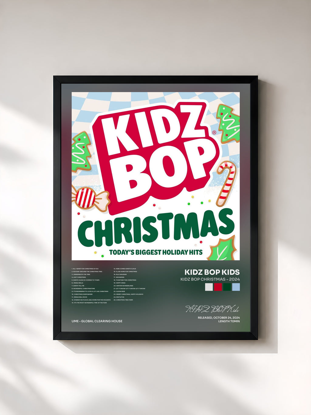 #noir Tableau de l'album KIDZ BOP Christmas - 2024 de KIDZ BOP Kids, cadre noir, imprimé et encadré en France