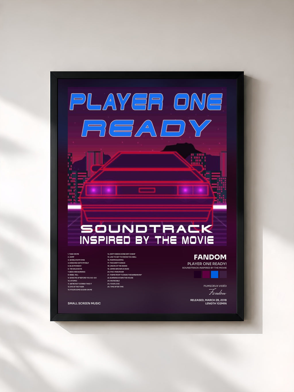 #noir Tableau de l'album Player One Ready! (Soundtrack Inspired by the Movie) de Fandom, cadre noir, imprimé et encadré en France