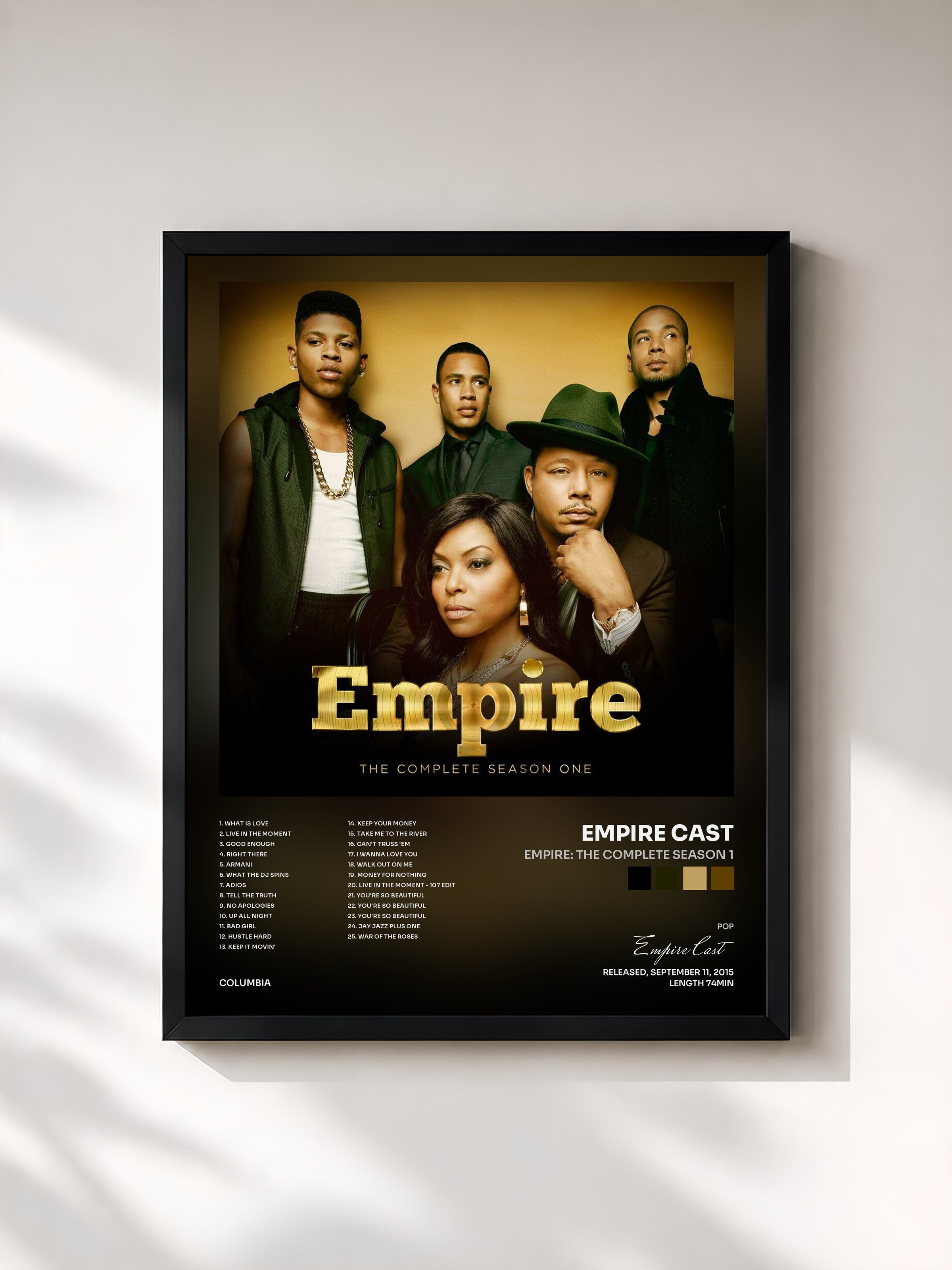 #noir Tableau de l'album Empire: The Complete Season 1 de Empire Cast, cadre noir, imprimé et encadré en France