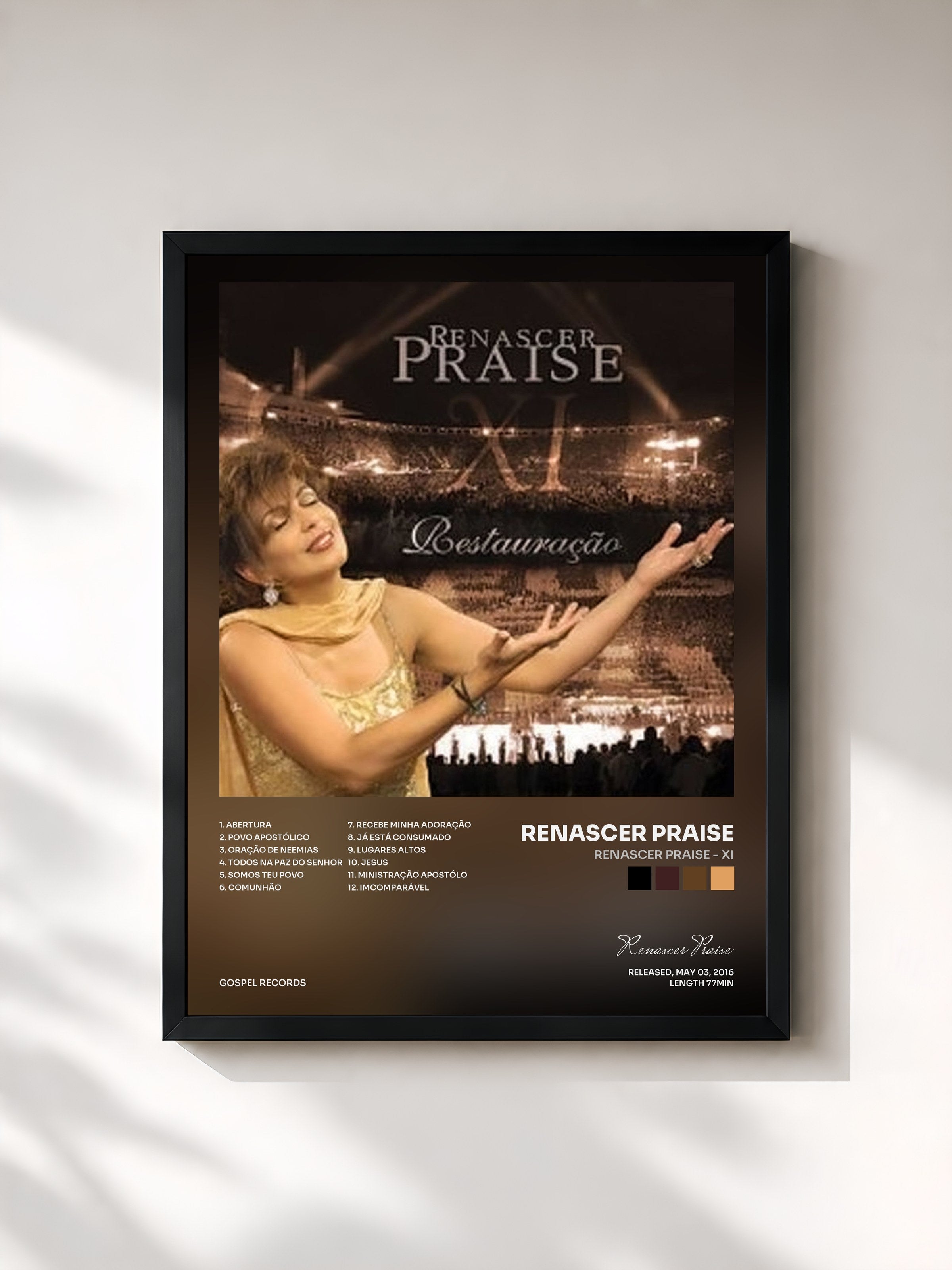 #noir Tableau de l'album Renascer Praise - XI de Renascer Praise, cadre noir, imprimé et encadré en France