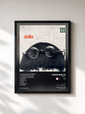 #noir Tableau de l'album Dalla de Lucio Dalla, cadre noir, imprimé et encadré en France