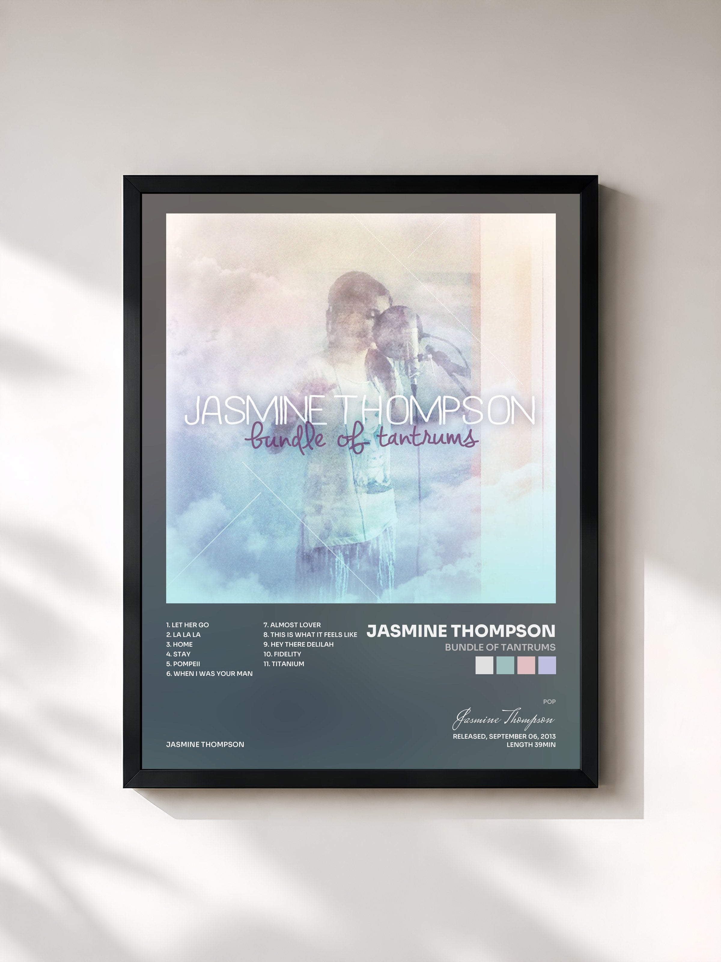 #noir Tableau de l'album Bundle of Tantrums de Jasmine Thompson, cadre noir, imprimé et encadré en France