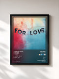 #noir Tableau de l'album For Love EP de Filous, cadre noir, imprimé et encadré en France