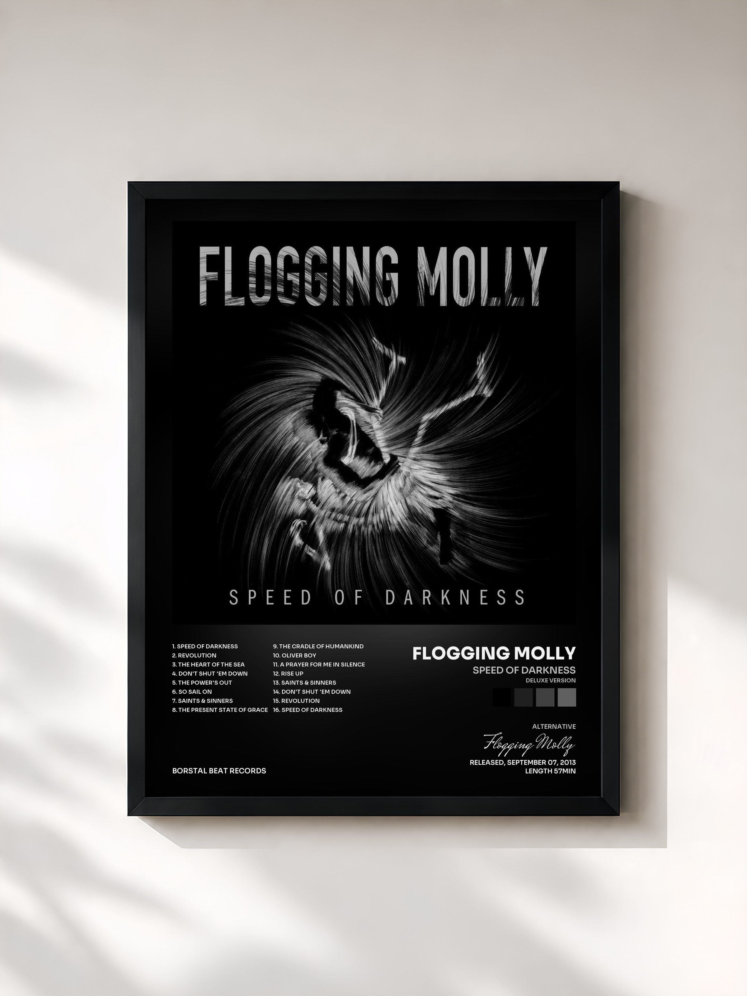 #noir Tableau de l'album Speed of Darkness (Deluxe Version) de Flogging Molly, cadre noir, imprimé et encadré en France