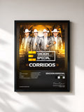 #noir Tableau de l'album Corridos de Edicion Especial, cadre noir, imprimé et encadré en France