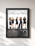 #noir Tableau de l'album Living For The Weekend de The Saturdays, cadre noir, imprimé et encadré en France