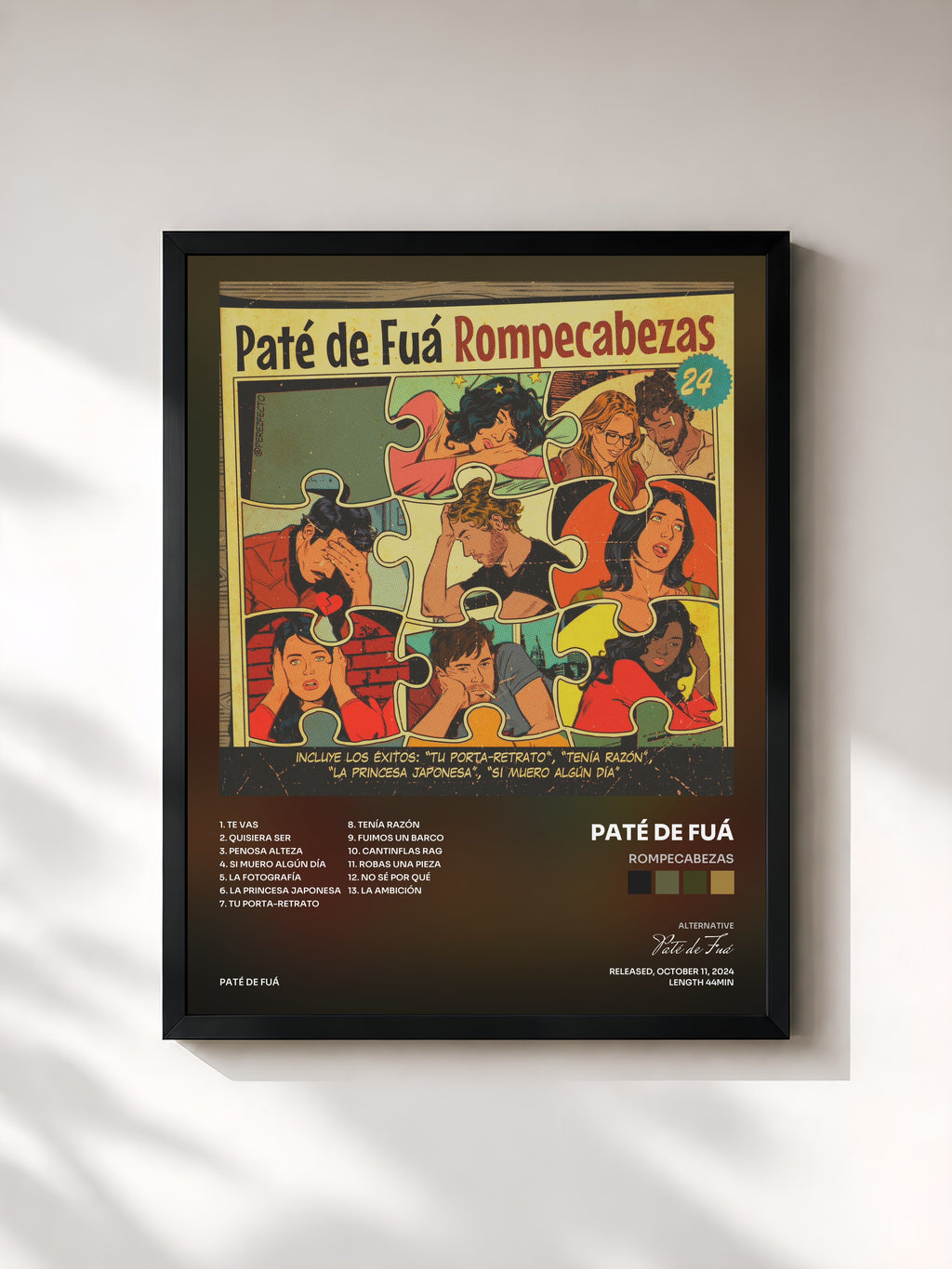 #noir Tableau de l'album Rompecabezas de Paté de Fuá, cadre noir, imprimé et encadré en France