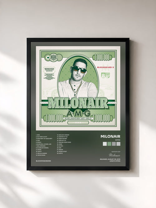 Milonair · AMG — Affiche encadrée