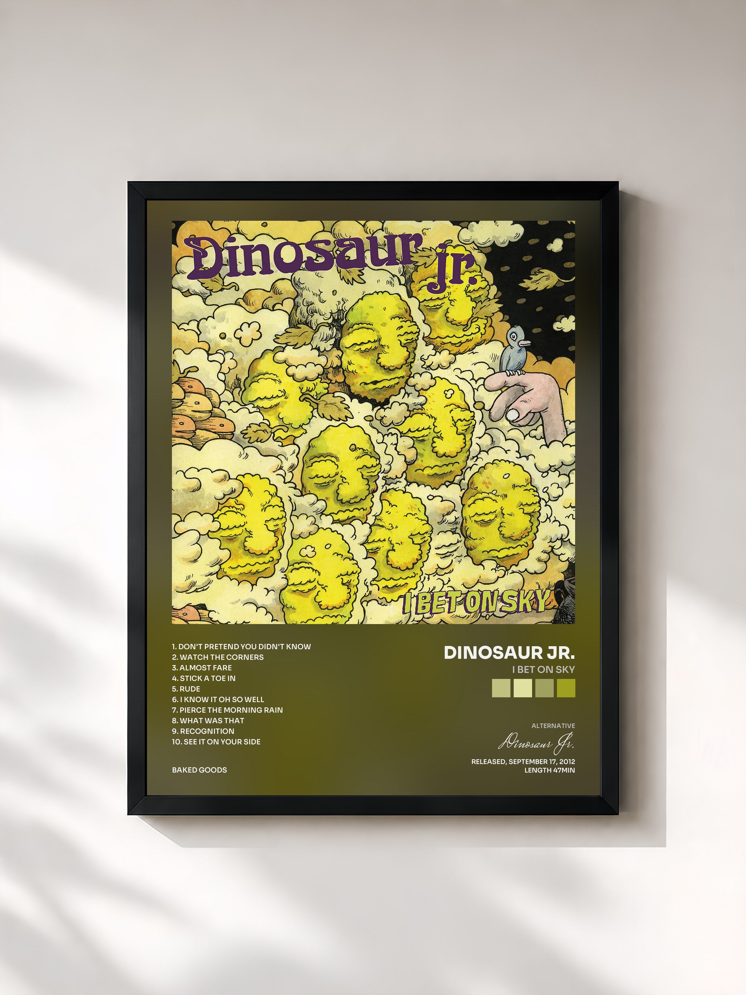 #noir Tableau de l'album I Bet On Sky de Dinosaur Jr., cadre noir, imprimé et encadré en France