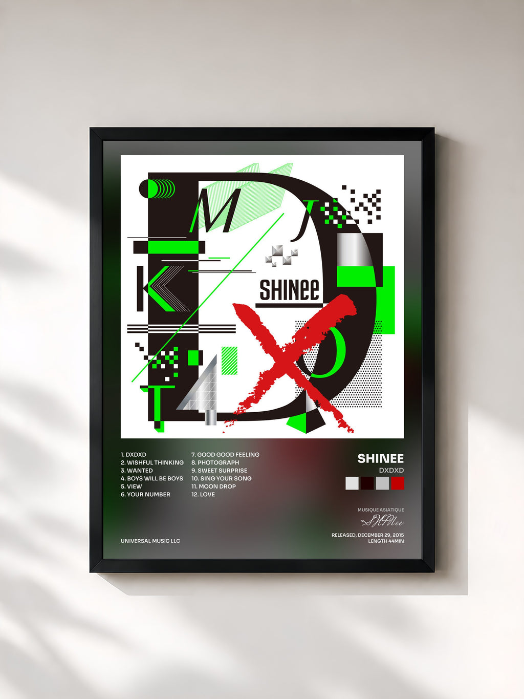 #noir Tableau de l'album DxDxD de SHINee, cadre noir, imprimé et encadré en France