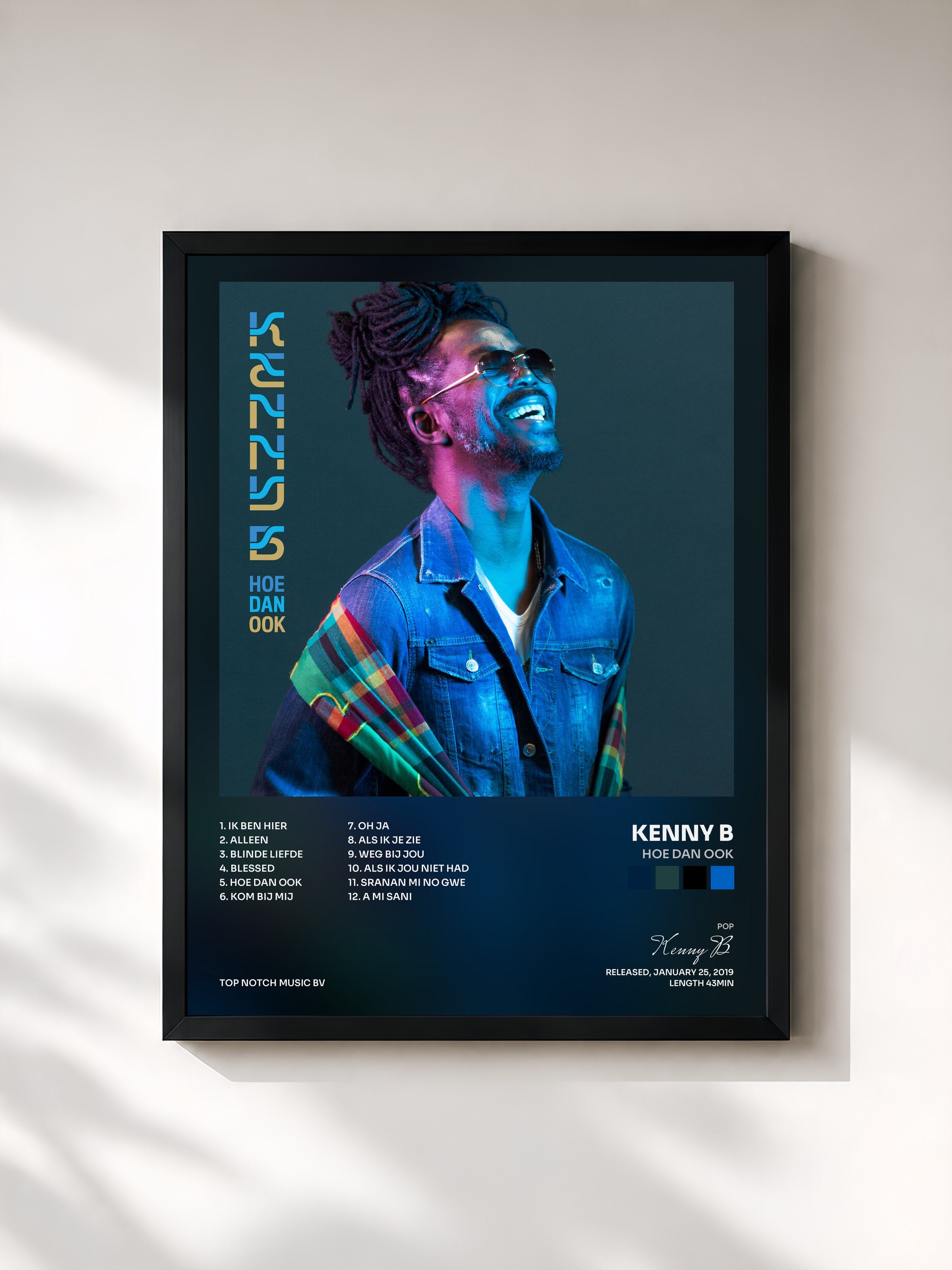 #noir Tableau de l'album Hoe Dan Ook de Kenny B, cadre noir, imprimé et encadré en France