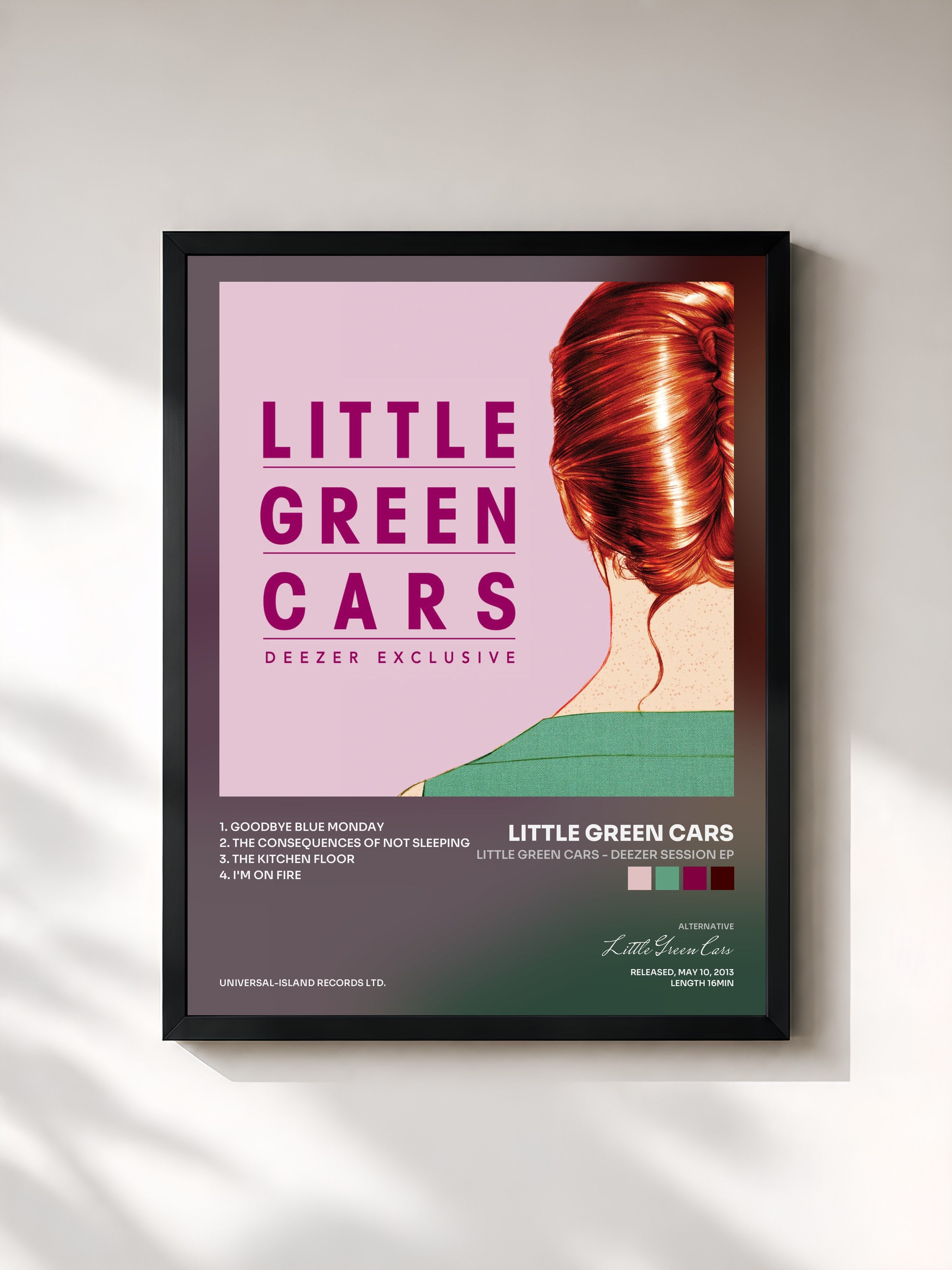 #noir Tableau de l'album Little Green Cars - Deezer Session EP de Little Green Cars, cadre noir, imprimé et encadré en France